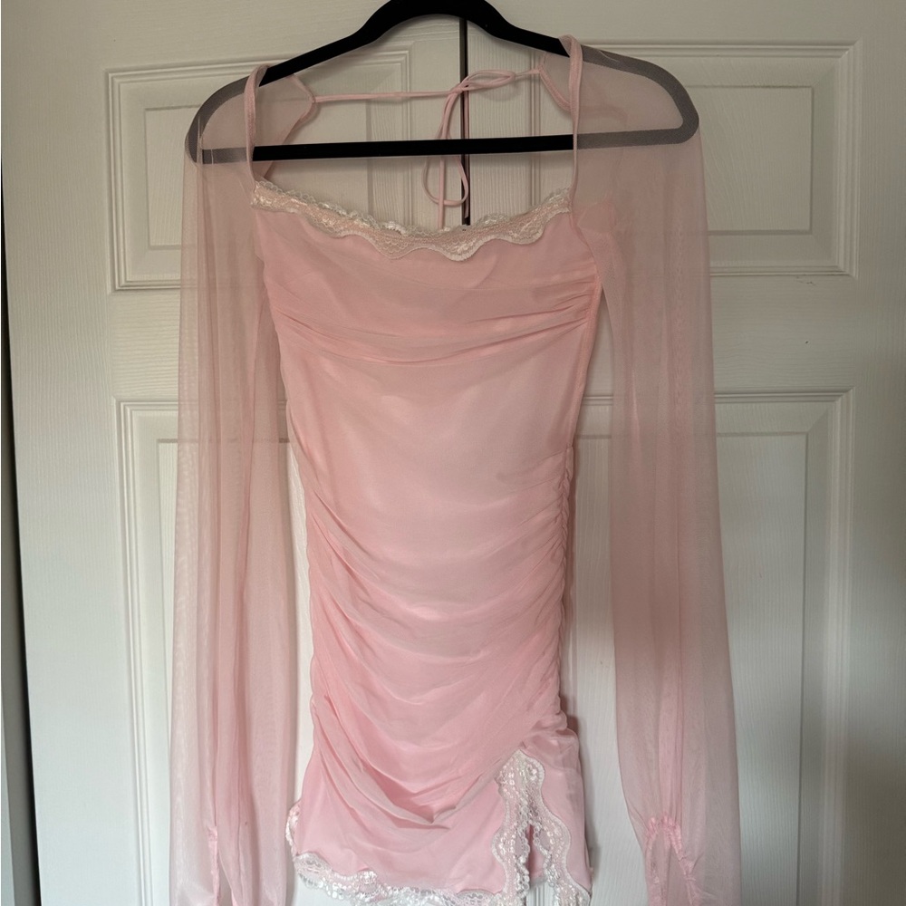 Lucy in the Sky Blush Pink Lace-Trim Slip